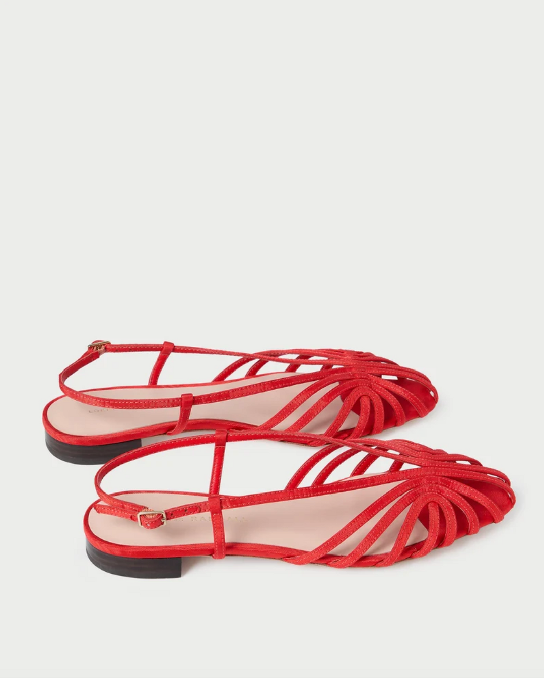 LOEFFLER RANDALL - Devon Lattice Slingback Sandal in Red Moire Shoes