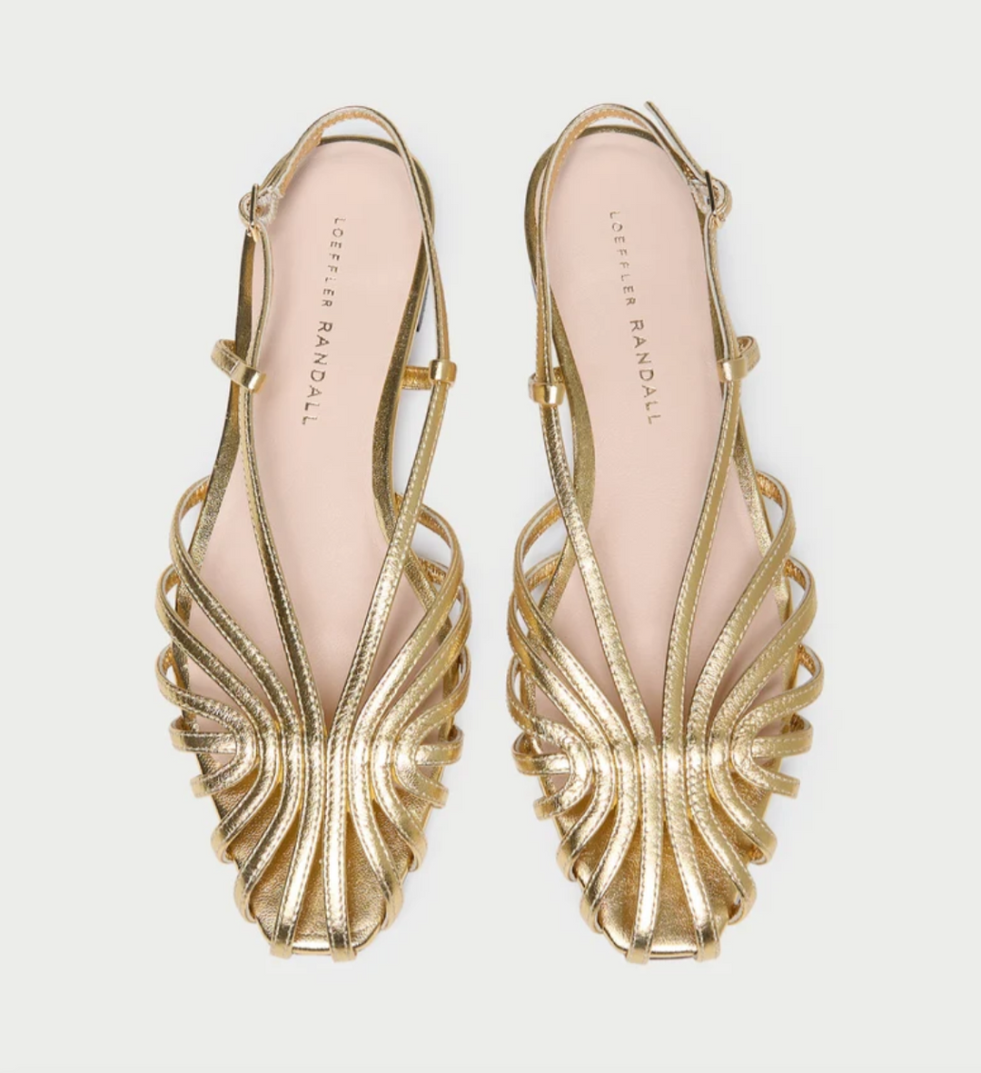 LOEFFLER RANDALL - Devon Lattice Slingback Sandal in Gold Shoes