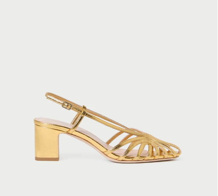 LOEFFLER RANDALL - Priscilla Lattice Slingback Sandal in Gold Shoes