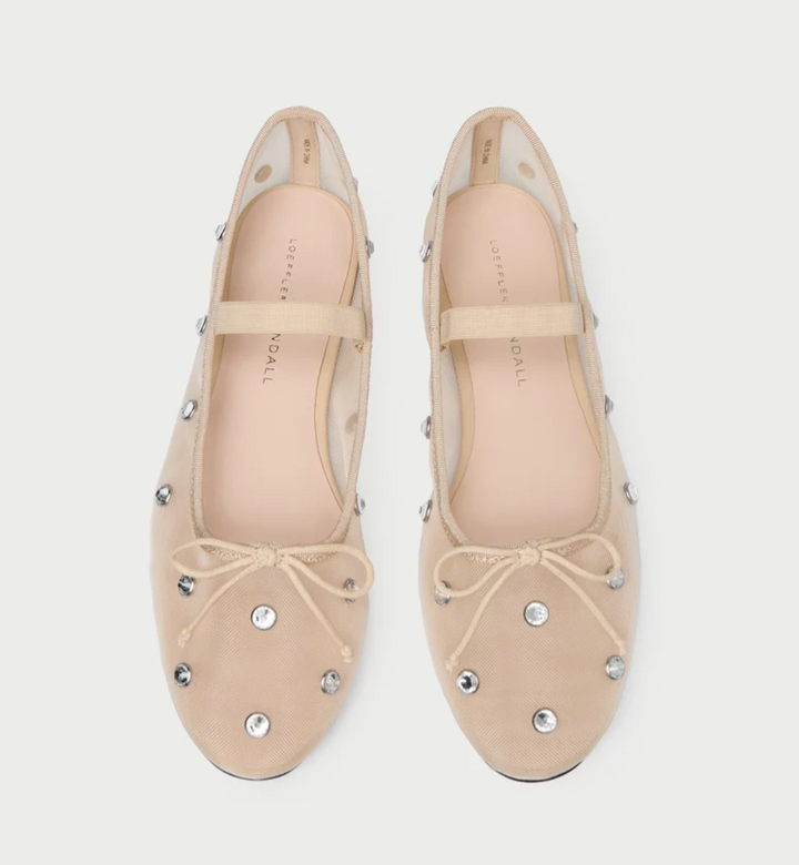 LOEFFLER RANDALL - Leonie Soft Ballet Flat in Caramel Clear Shoes