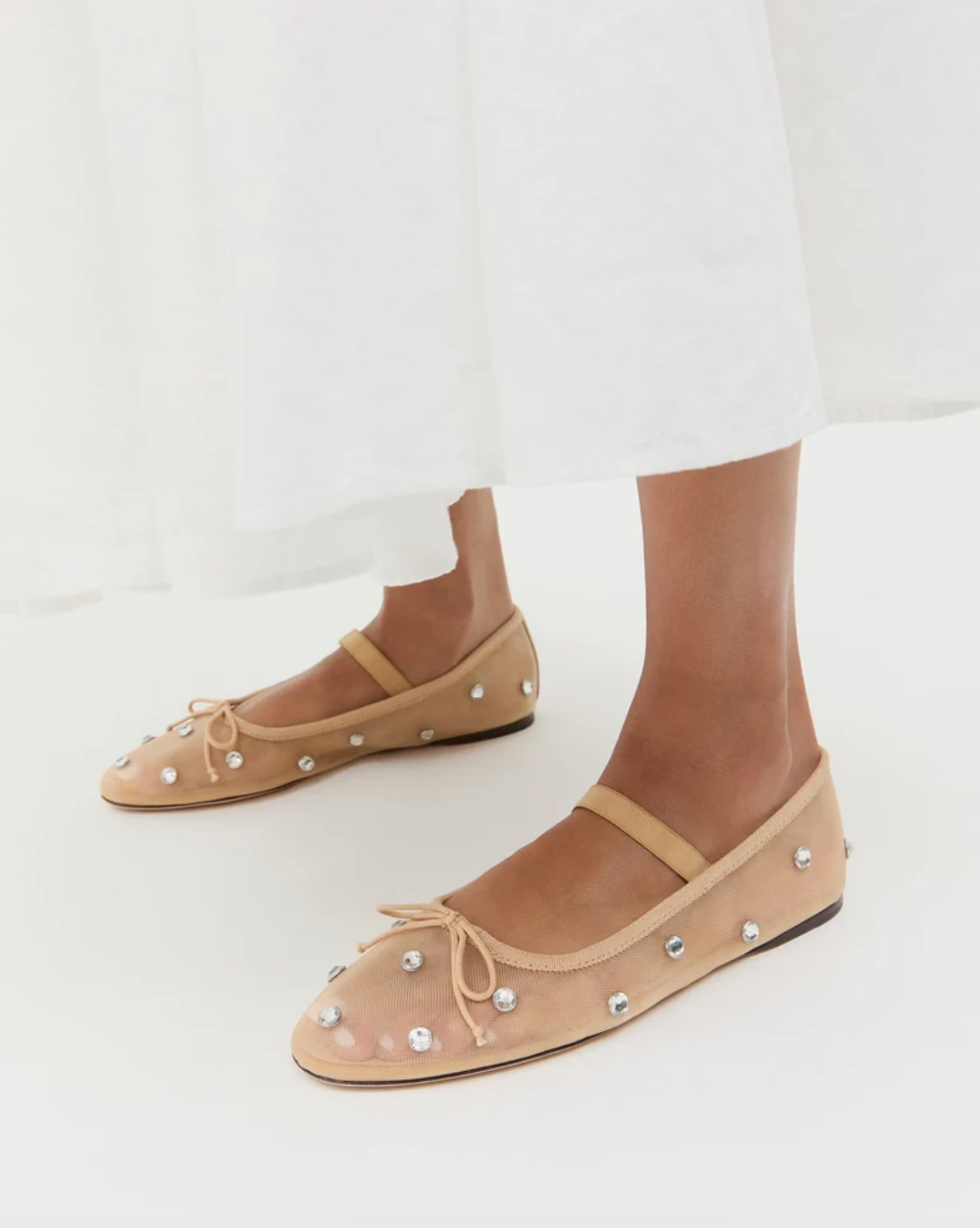 LOEFFLER RANDALL - Leonie Soft Ballet Flat in Caramel Clear Shoes