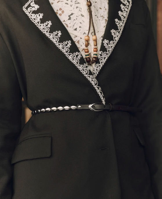 THE GREAT X STETSON - The Beaded Belt in Black/Silver