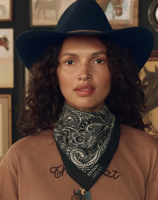 THE GREAT X STETSON - Stetson Western Paisley Scarf in Black Scarves