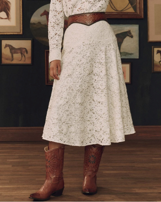THE GREAT X STETSON - The Relic Lace Saddle Skirt in Cream SKIRTS