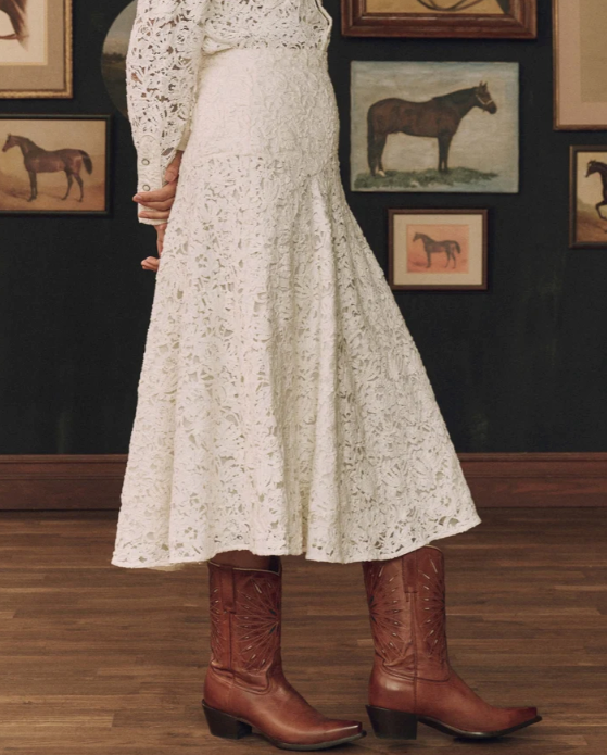THE GREAT X STETSON - The Relic Lace Saddle Skirt in Cream SKIRTS