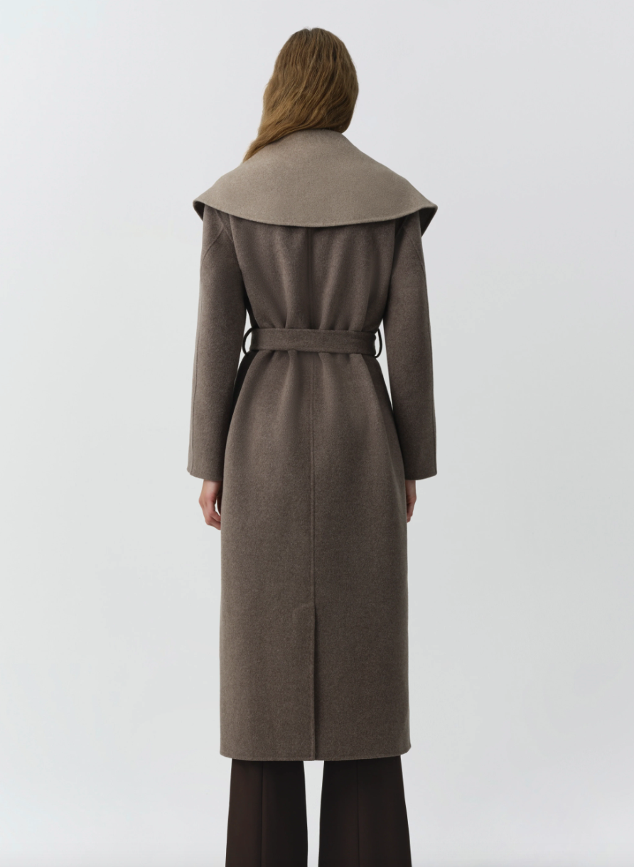 SIMKHAI - Allura Reversible Belted Coat in Mushroom Coats & Jackets