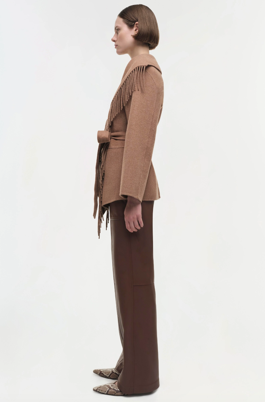SIMKHAI - Rowen Fringe Jacket in Camel Coats & Jackets