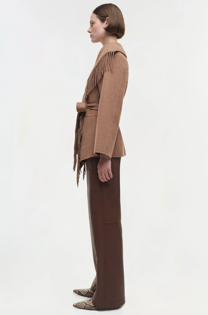 SIMKHAI - Rowen Fringe Jacket in Camel Coats & Jackets
