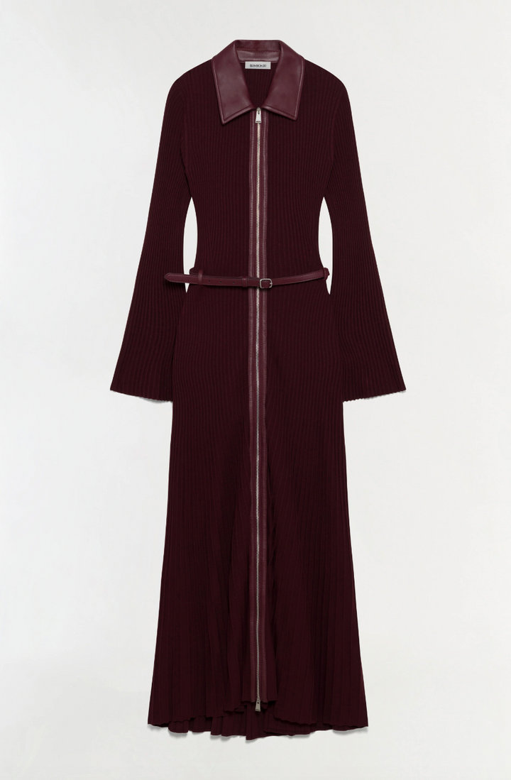SIMKHAI - Ismelle Collared Dress in Fig Dresses