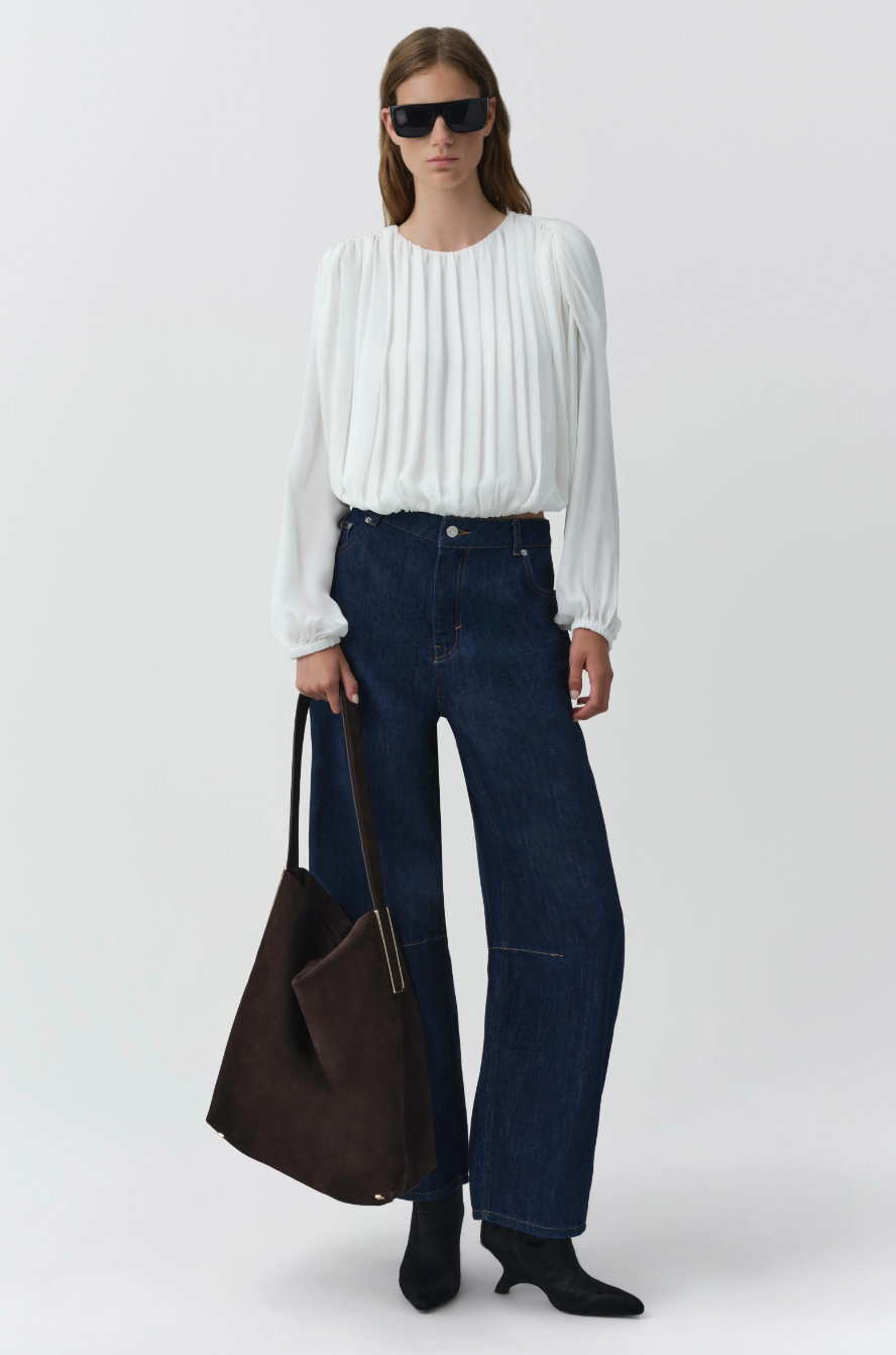 SIMKHAI - Frida Top in Oyster/Ivory Blouse