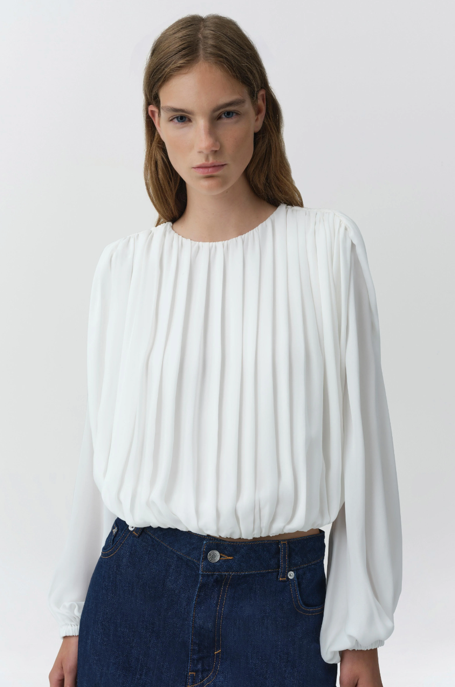 SIMKHAI - Frida Top in Oyster/Ivory Blouse