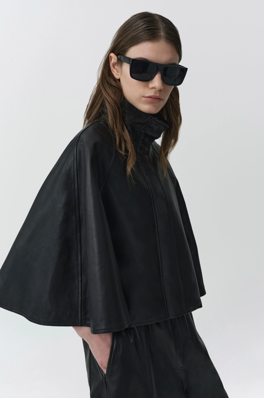 SIMKHAI - Orvik Cape Jacket in Black Coats & Jackets