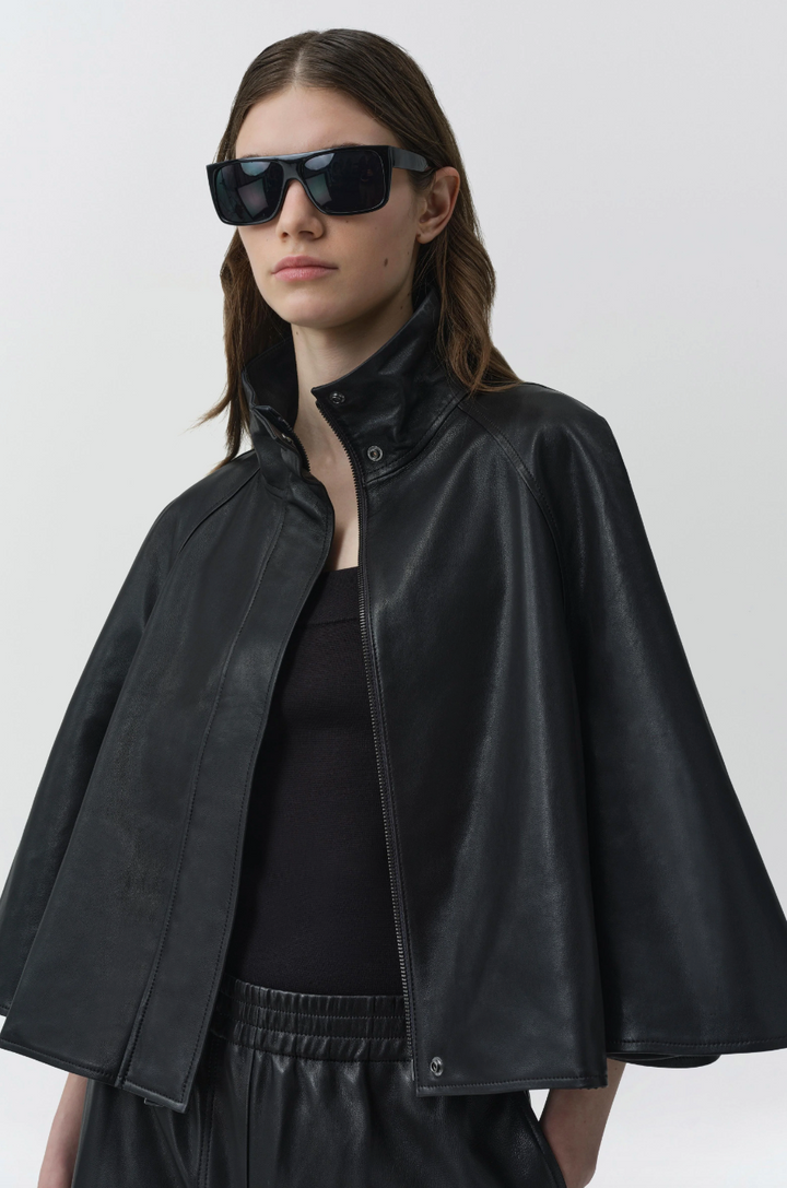 SIMKHAI - Orvik Cape Jacket in Black Coats & Jackets