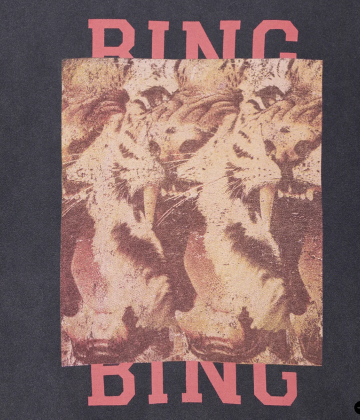 ANINE BING - Miles Sweatshirt Tiger Bing in Washed Black Sweatshirts
