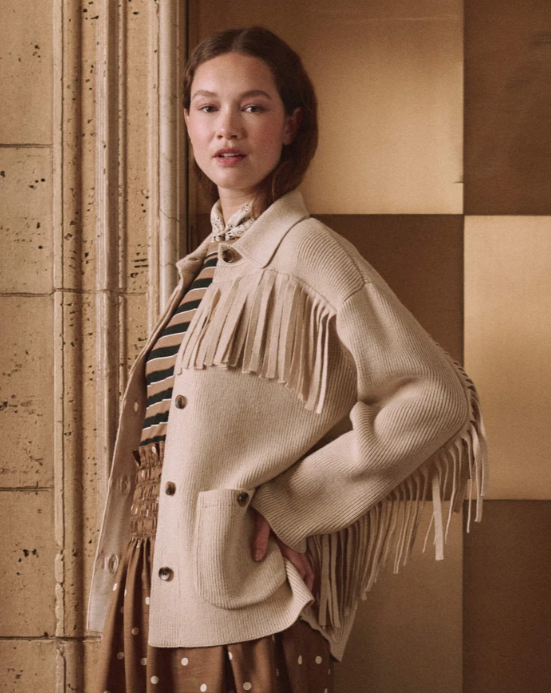 THE GREAT - The Western Fringe Sweater Jacket Cardigans