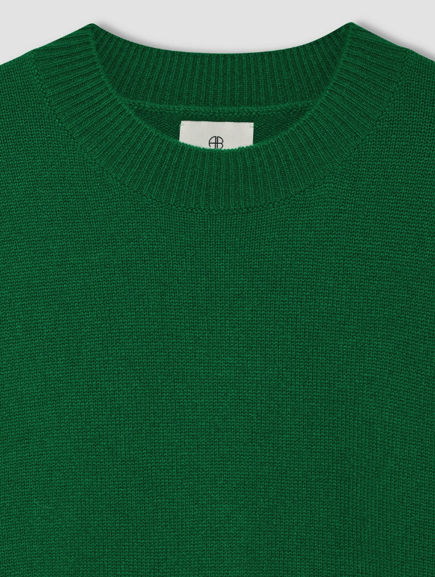 ANINE BING - Lee Crew Sweater in Green Sweaters