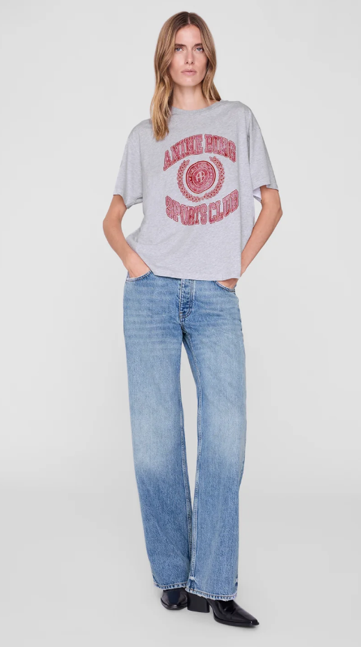 ANINE BING - Cade Tee Collegiate in Grey T-Shirts