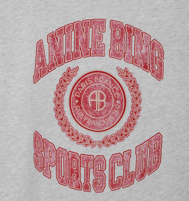 ANINE BING - Cade Tee Collegiate in Grey T-Shirts