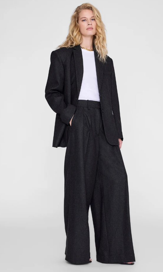 ANINE BING - Quinn Midweight Blazer in Dark Grey Blazer