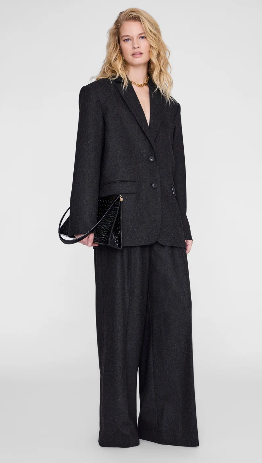 ANINE BING - Quinn Midweight Blazer in Dark Grey Blazer