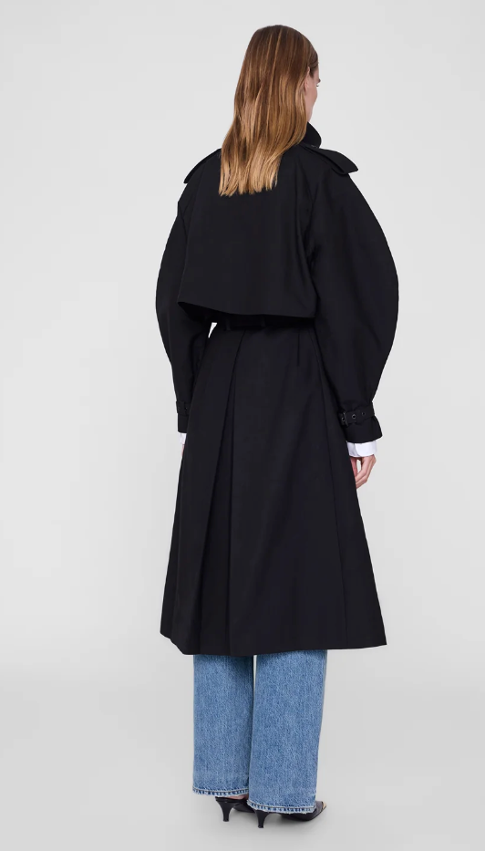 ANINE BING - Pascale Maxi Trench Coat in Black Coats & Jackets