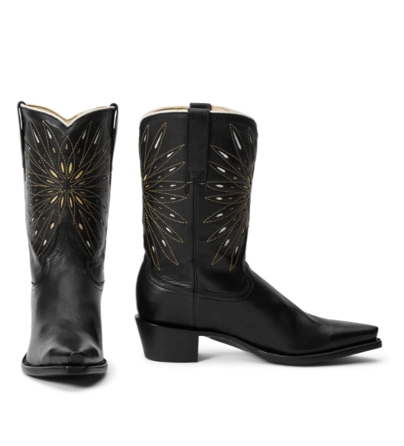THE GREAT X STETSON - The Southwest Cowboy Boot in Black/Gold Boots