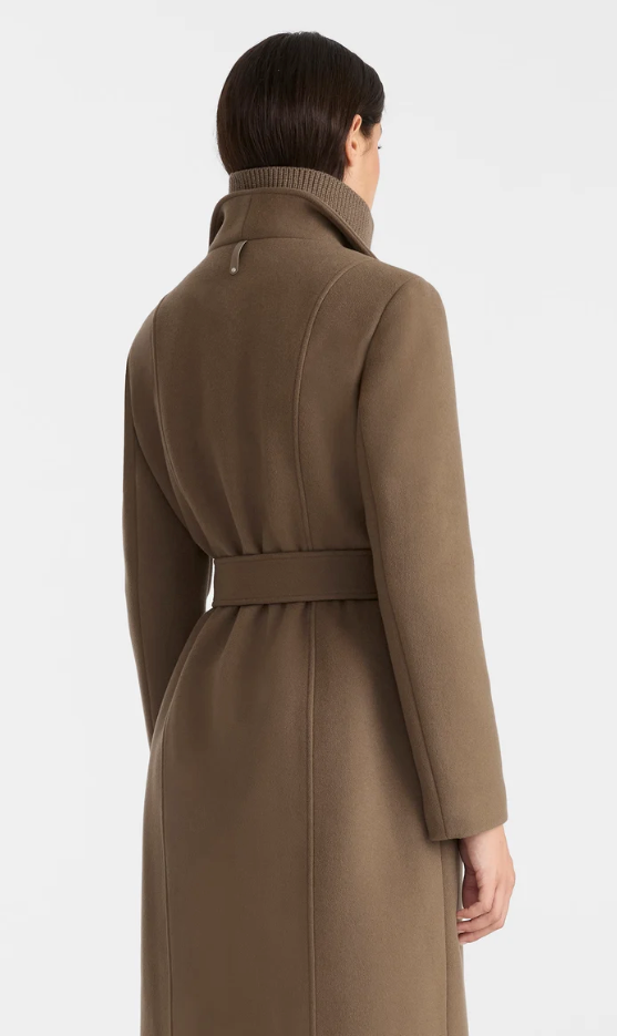 MACKAGE - Norita-ZZ 2-in-1 Double Face Wool coat with Sash in Truffle Brown Coats & Jackets