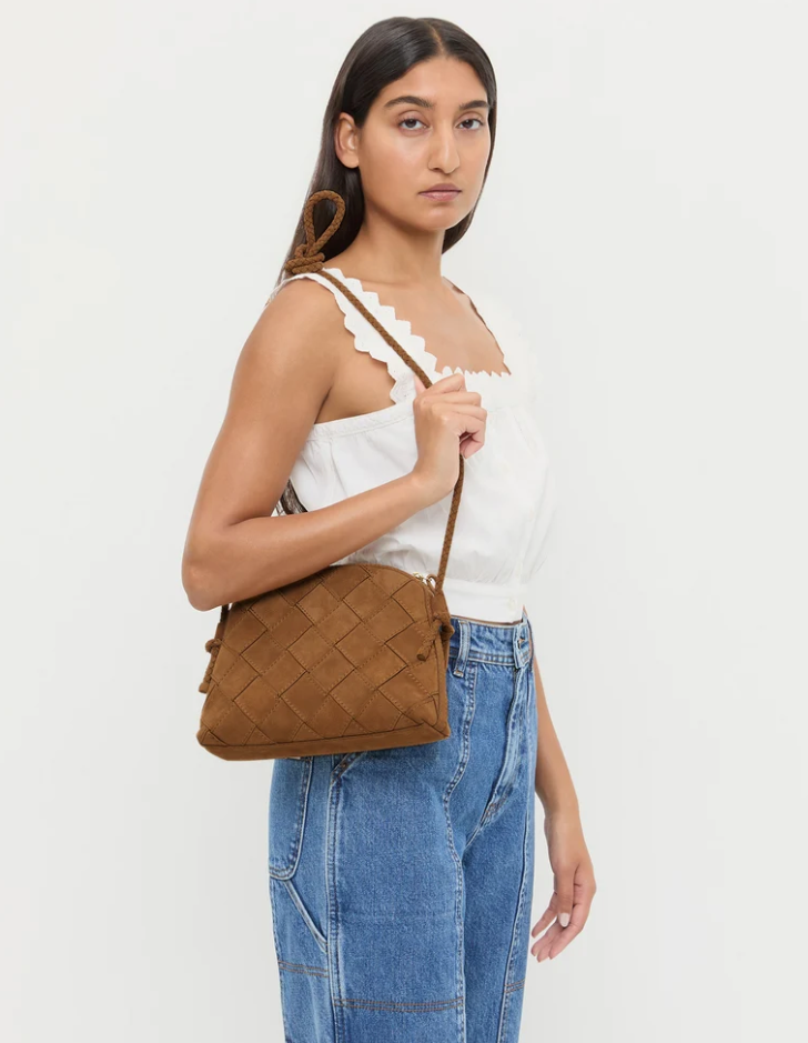 LOEFFLER RANDALL - Mallory Woven Crossbody in Toffee Handbag