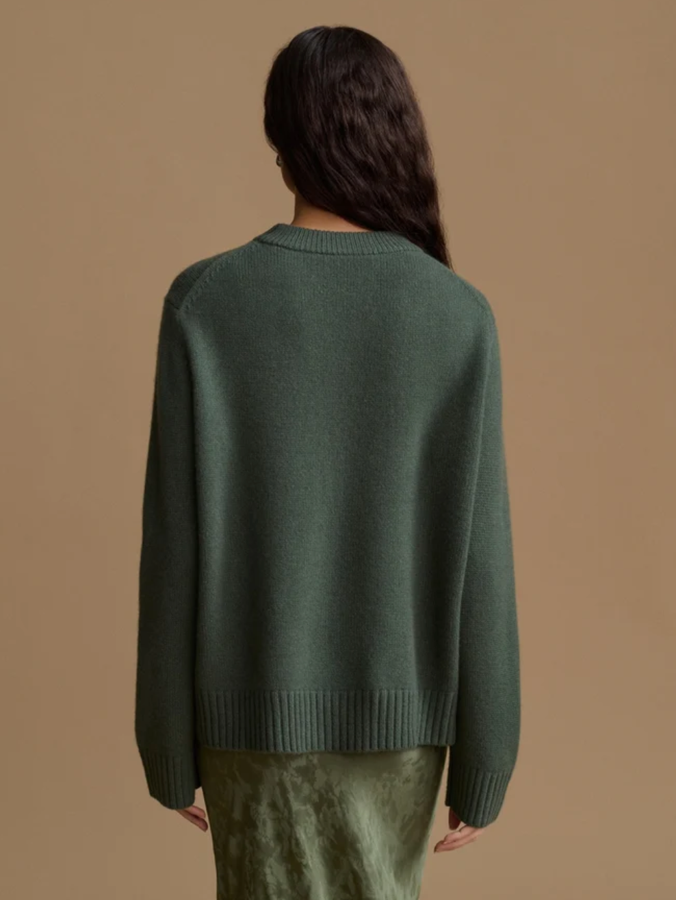 JENNI KAYNE - Cashmere Oversized Crewneck in Pine Sweaters