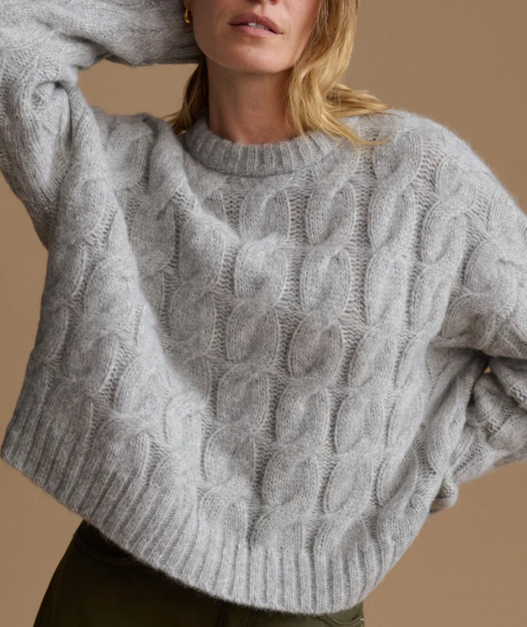 JENNI KAYNE - Cable Serena in Heather Grey Sweaters