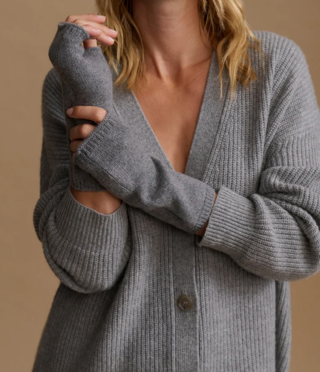 Jenni Kayne - Fingerless Cashmere Gloves in Grey