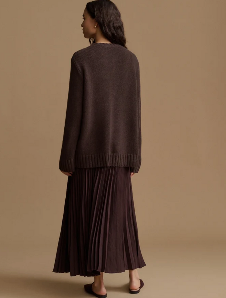 JENNI KAYNE - Cashmere Amelia Crewneck in Chocolate Sweaters