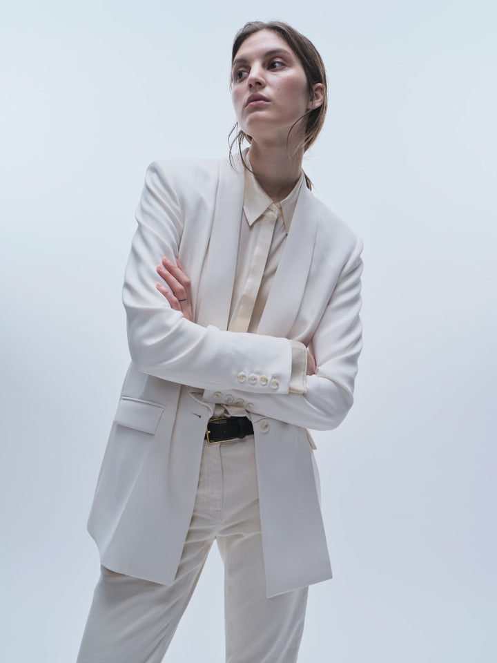 Saint Art New York - Lennox Everyday Blazer in Ivory Crepe