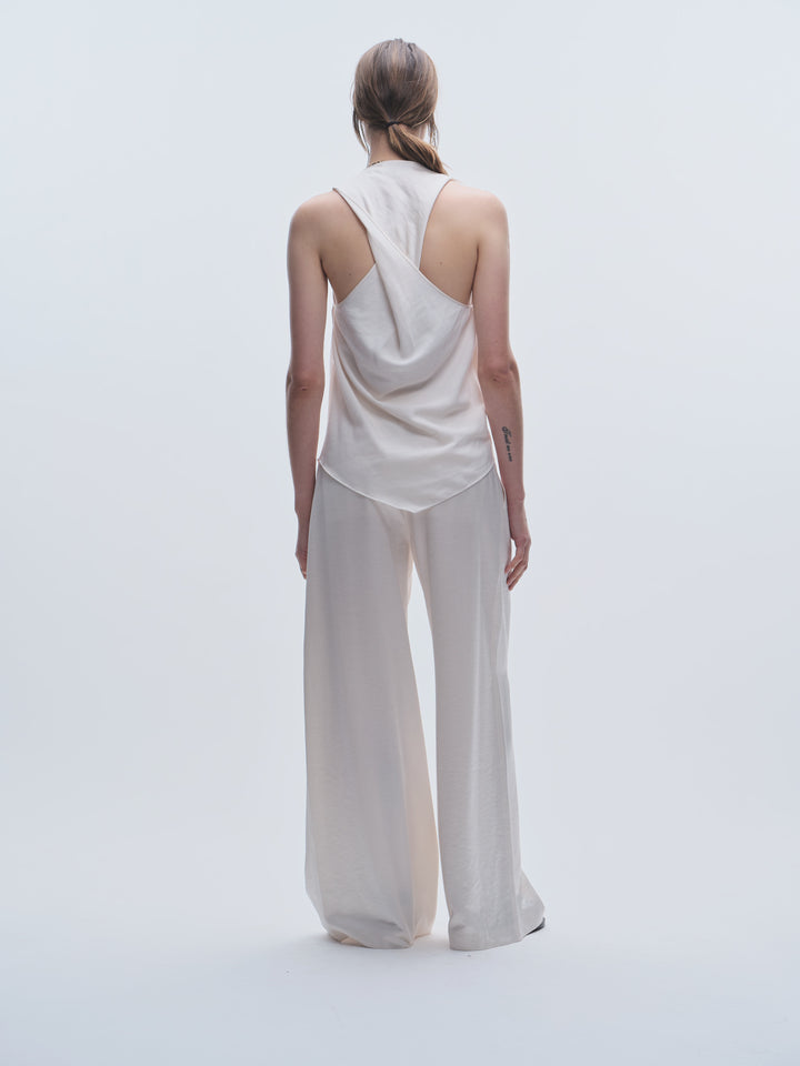 Saint Art New York - Neve Mid-Waisted Wideleg Pant in Ivory