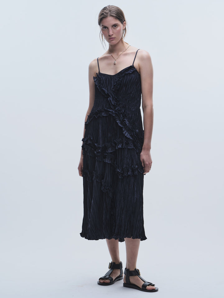 Saint Art New York - Bella Ruched Midi Dress in Navy