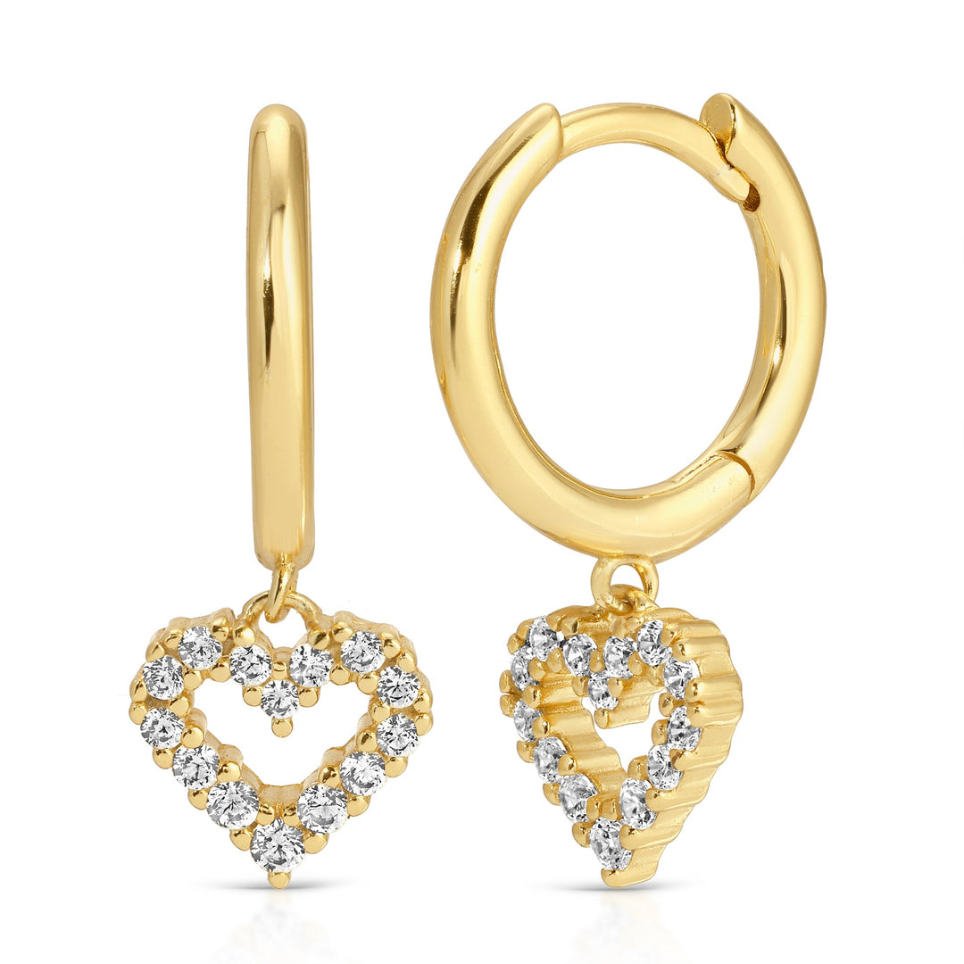 Joy Dravecky - Mini Pave Heart Huggie
