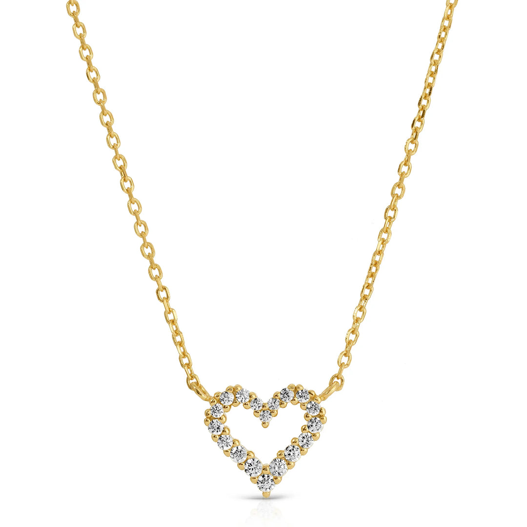 Joy Dravecky - Mini Pave Heart Necklace
