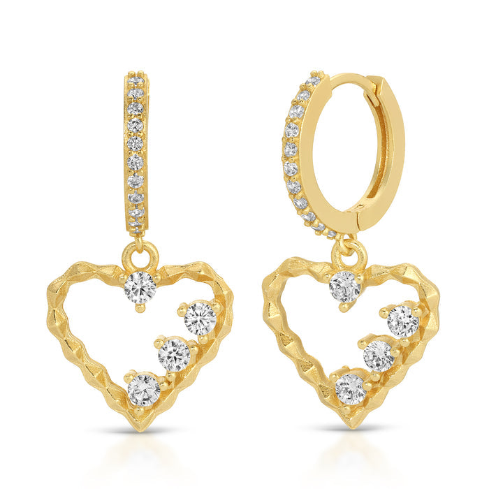 Joy Dravecky - Devotion Heart Huggies Earrings