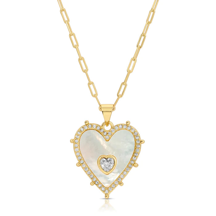 Joy Dravecky - Vivian Pearl Heart Necklace in Pearl