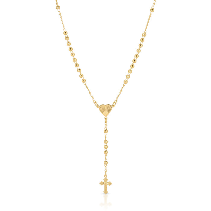 Joy Dravecky - Devotion Heart Rosary in Gold