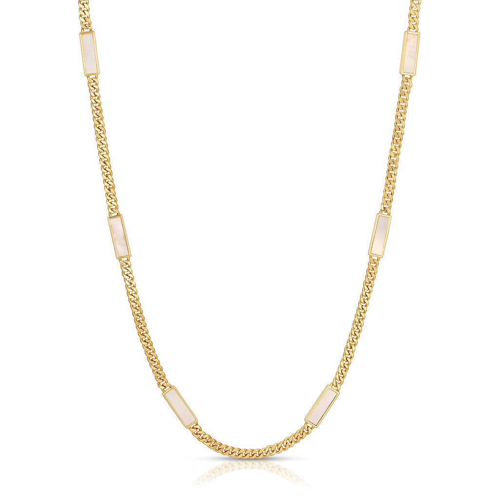 Joy Dravecky Blake Stone Inlay Necklace in Mother of Pearl