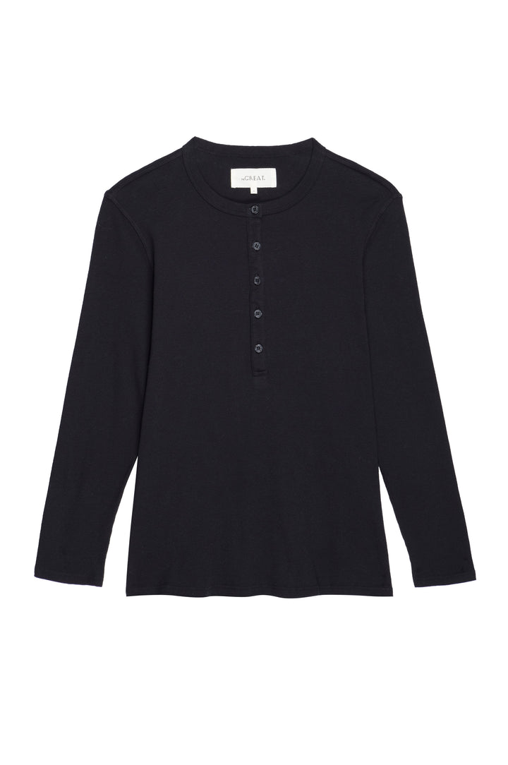 The Great - The Slim Recycled Rib Henley in Night