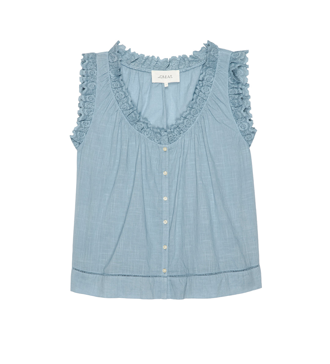 The Great - The Vignette Top in Pale Blue