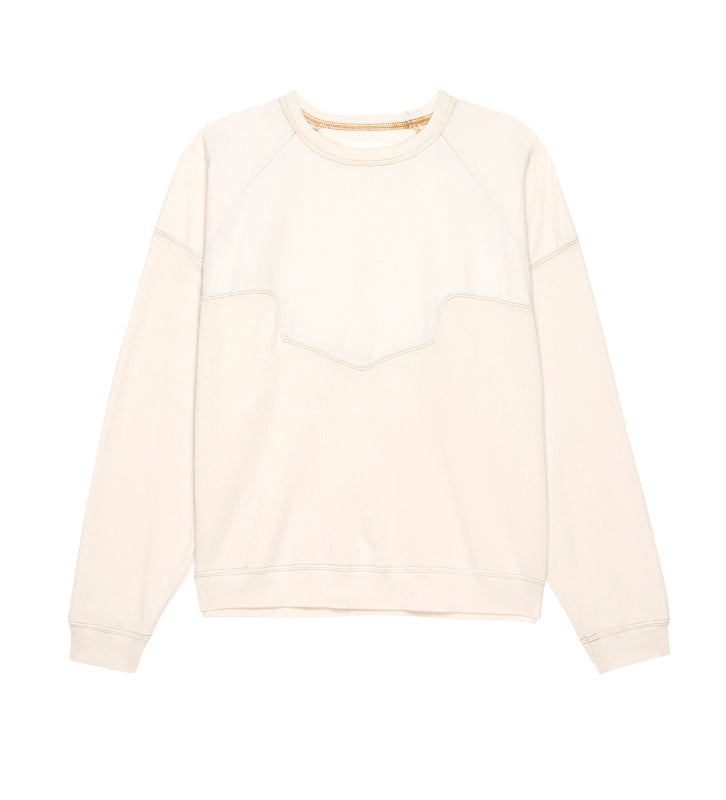 The Great - Western Slouch Sweatshirt in Washed White