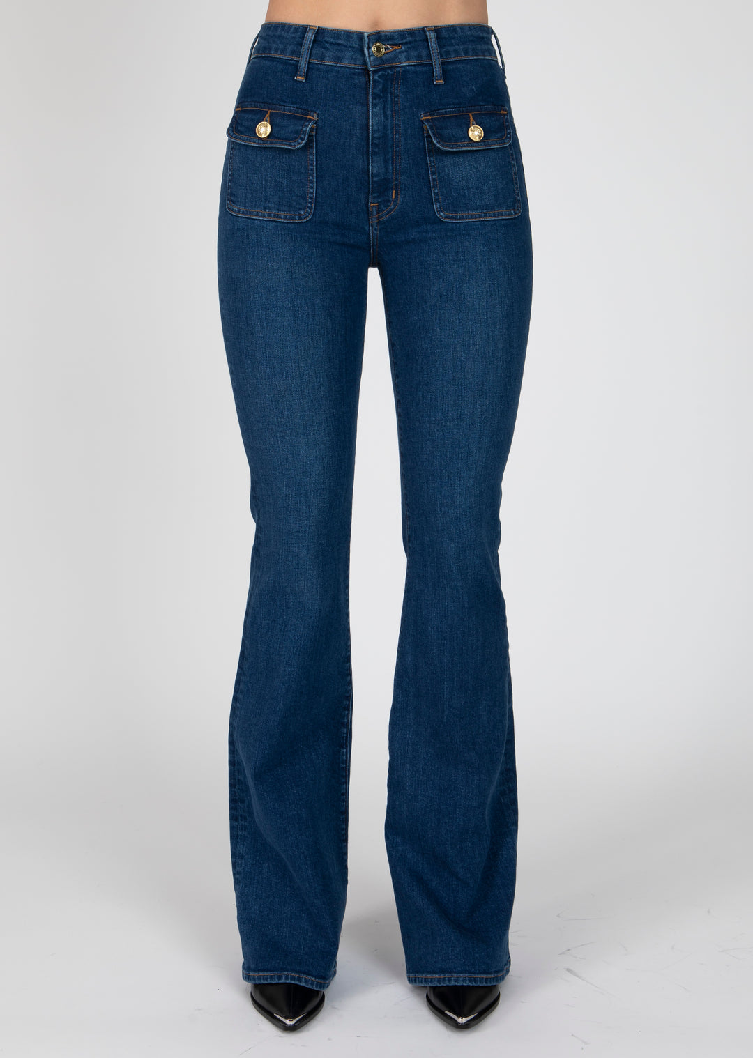 Derek Lam 10 Crosby - Crosby Patch Pocket Flare in Bedford Dark