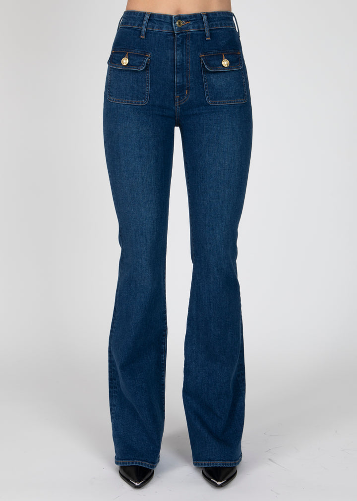 Derek Lam 10 Crosby - Crosby Patch Pocket Flare in Bedford Dark