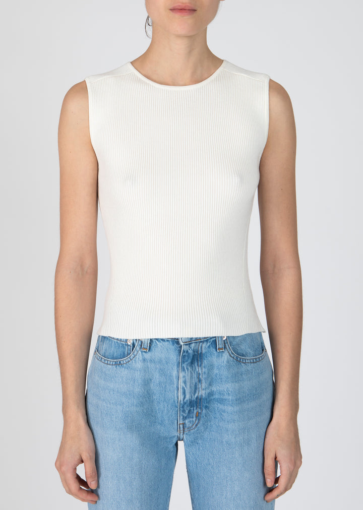 Derek Lam 10 Crosby - Ariana Muscle Ribbed Sweater Tank in Ivory