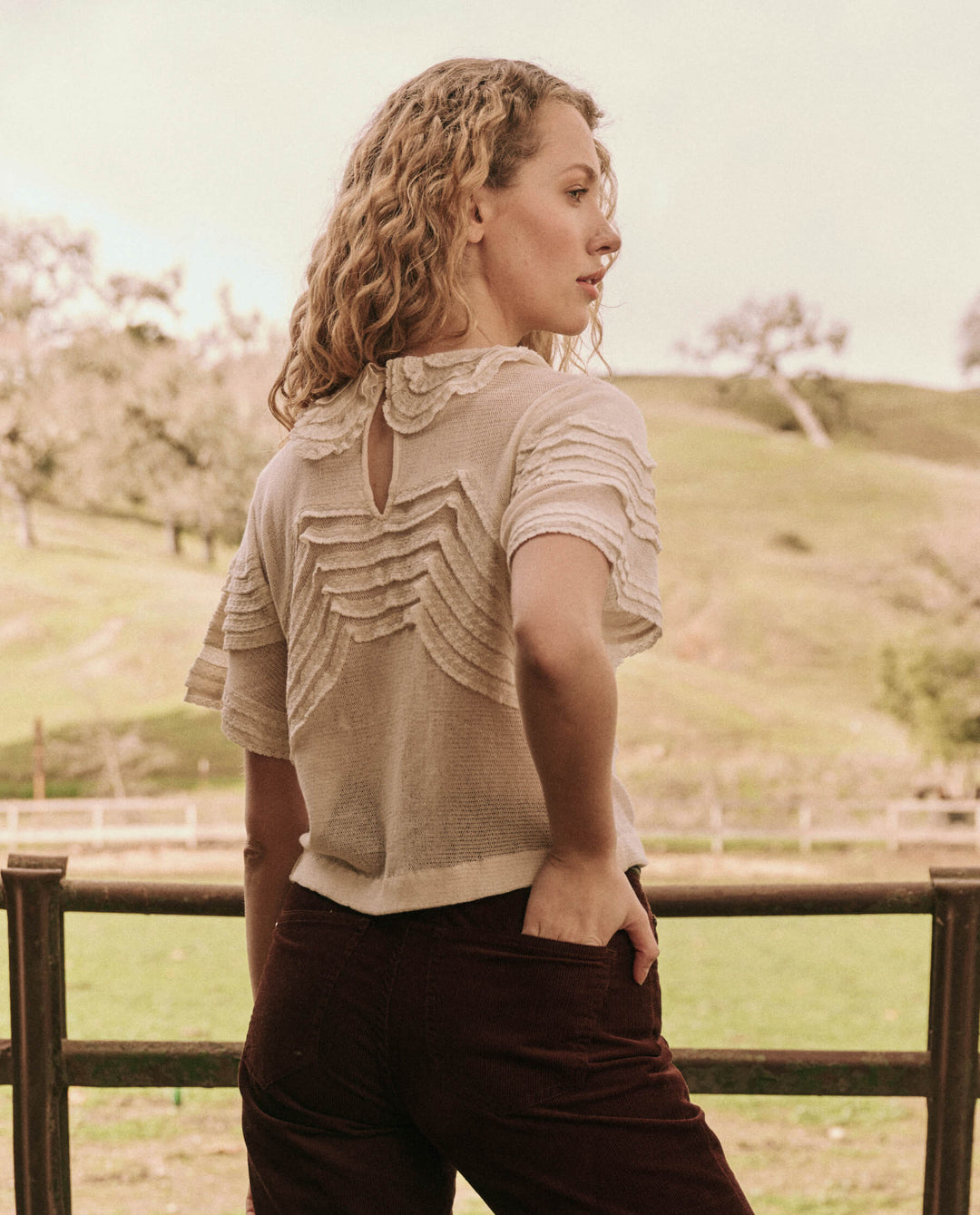 The Great - Rosebud Top in Cream