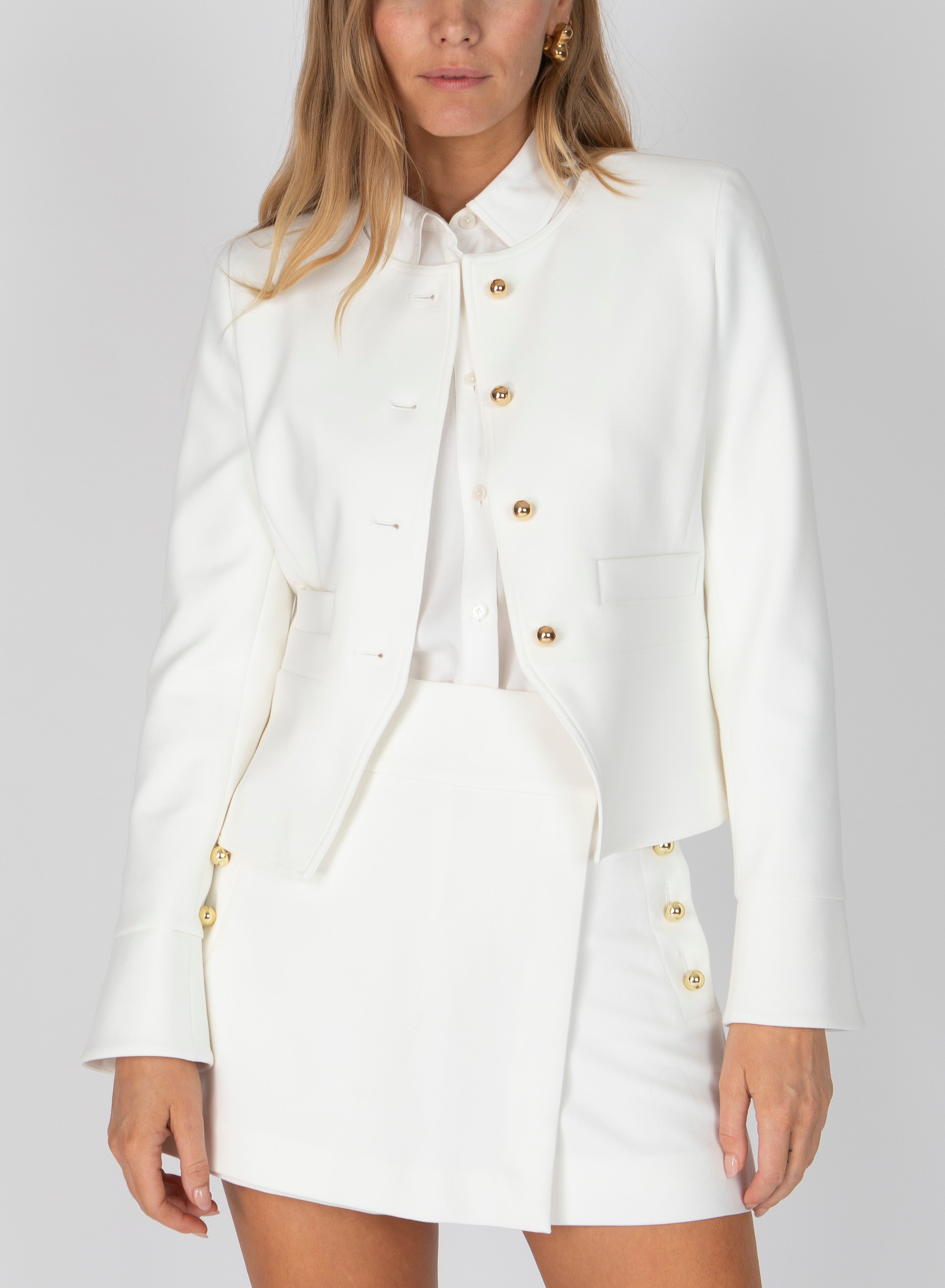 DEREK LAM 10 CROSBY - Elizabeth Peplum Jacket in Soft White