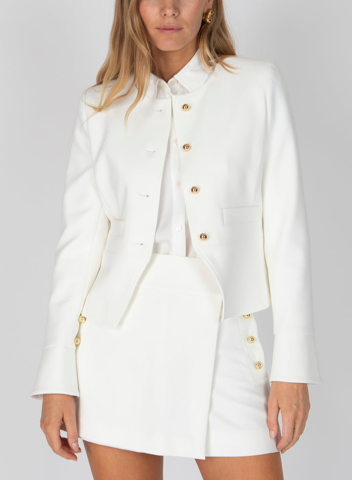 DEREK LAM 10 CROSBY - Elizabeth Peplum Jacket in Soft White